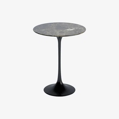 The Conran Shop Tulip Side Table Brown Emperador Satin Finish Marble 41cm
