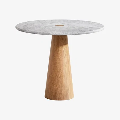 The Conran Shop Large Brimstone Side Table in Carrara Marble & Oak