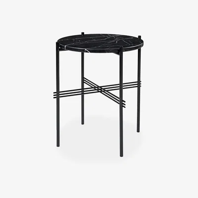 The Conran Shop TS Side Table in Black Marquina Marble & Black 40cm