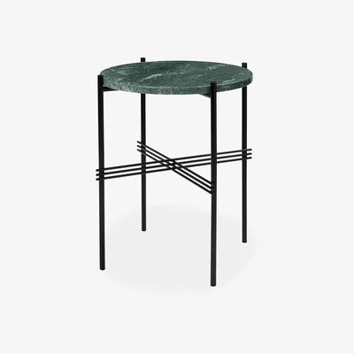 The Conran Shop TS Side Table in Green Guatemala Marble & Black 40cm