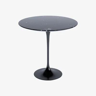 The Conran Shop Tulip Side Table in Satined Nero Marquina Marble & Black 51cm
