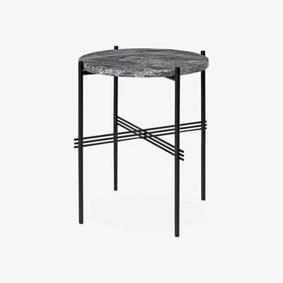 The Conran Shop TS Side Table in Grey Emperador Marble & Black 40cm