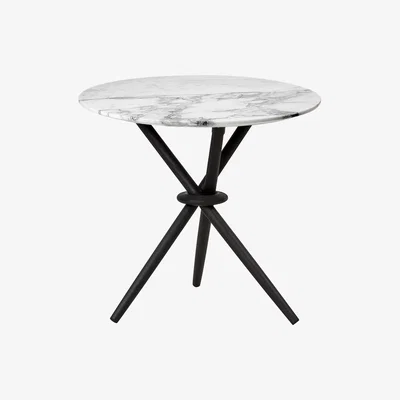 The Conran Shop Stix Side Table Arabescato Marble & Black