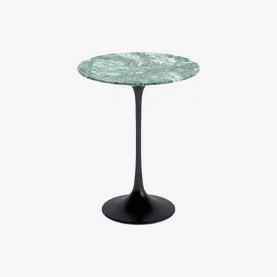 The Conran Shop Tulip Side Table Verdi Alpi Marble & Black Base 41cm