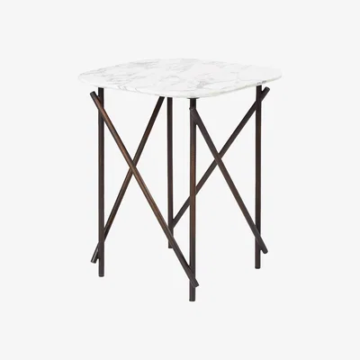 The Conran Shop Workshop Lamp Table Arabescato Marble & Bronze