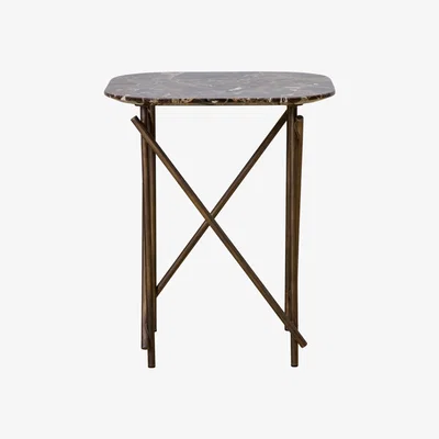 The Conran Shop Workshop Lamp Table Emperador Marble & Bronze