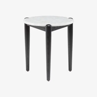 The Conran Shop Exclusive Sidekicks Occasional Table in White Terrazzo & Black Painted Ash