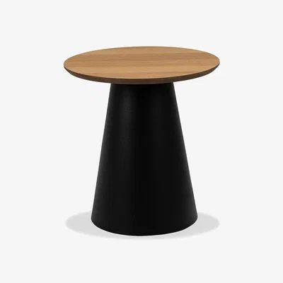 Cult Furniture Soli Round Side Table, Oak & Black