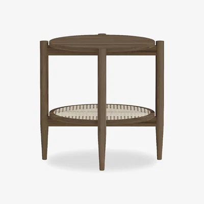 Cult Furniture Soller Round Side Table, Walnut & Cane