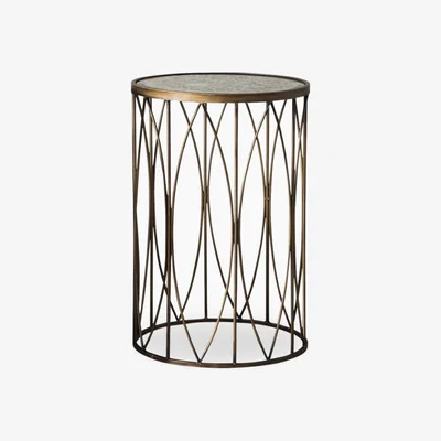 Cult Furniture Xander Round Side Table, Antique Brass