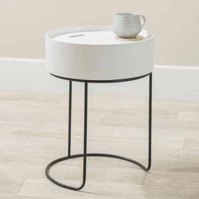 Dunelm Hugo Storage Side Table White