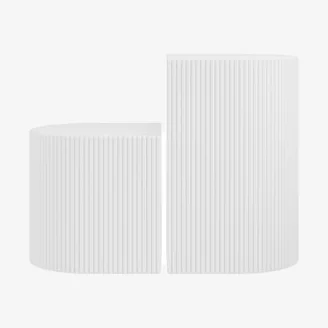 Dunelm Return - Reed Set of 2 Side Tables, White