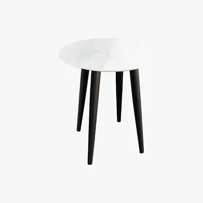 Dunelm Lulu Marble Effect Side Table Black