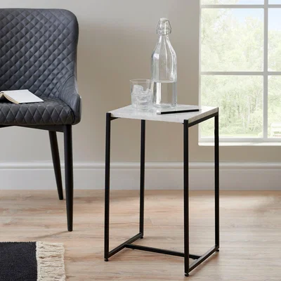 Dunelm Monte White Marble Side Table Marble