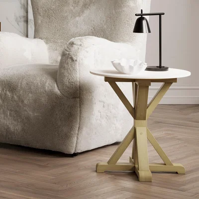 Dunelm Harrow Side Table, Stone Latte Latte