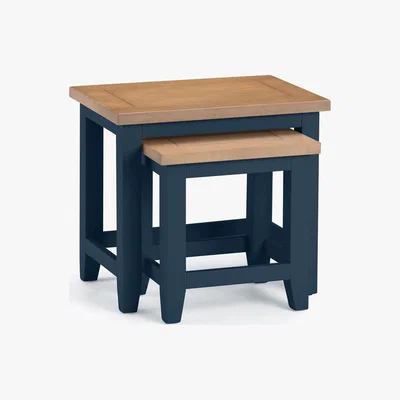 Dunelm Richmond Nest of Tables - Midnight Blue Midnight (Blue)