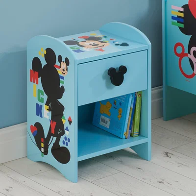 Dunelm Mickey Mouse Bedside Table Blue