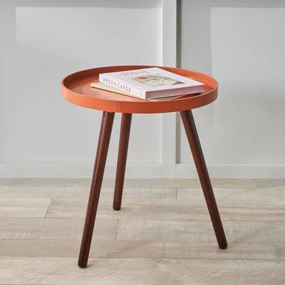 Dunelm Halston Round Table, Dark Pine Tobacco