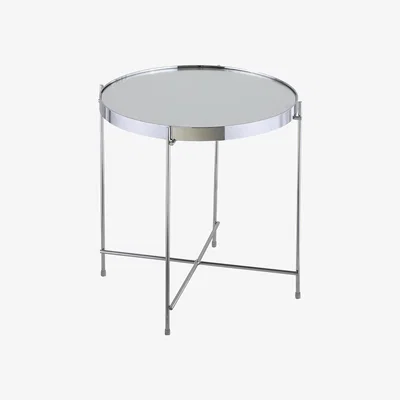 Dunelm Oakland Circular Chrome Lamp Table Silver