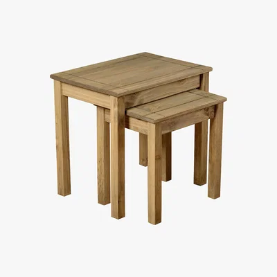 Dunelm Panama Pine Nest of 2 Tables Natural