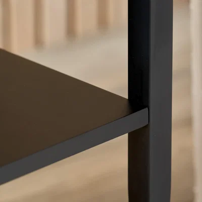 Dunelm Marnie Side Table, Black Wood Black