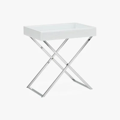 Dunelm Bardoux Glass White Side Table White
