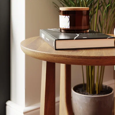 Dunelm Ashwin Side Table, Mango Wood Light Wood
