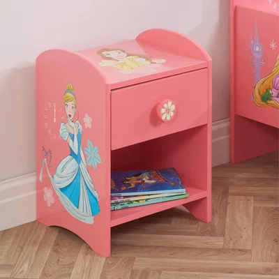 Dunelm Disney Princess Bedside Table Blue