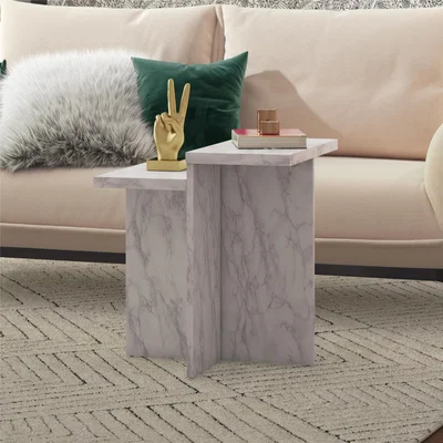 Dunelm Brielle Side Table, Faux Marble