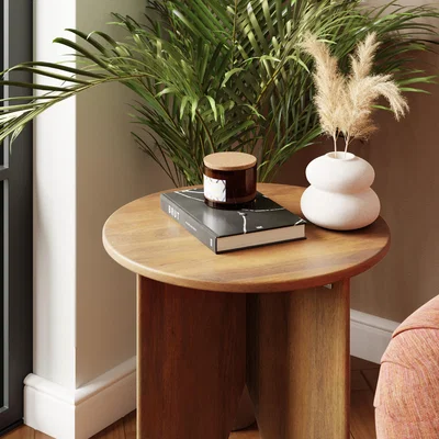 Dunelm Kalpen Side Table, Mango Wood Light Wood