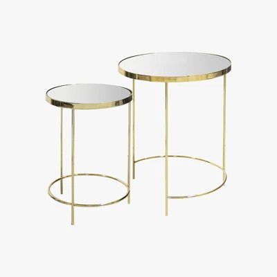Dunelm Ritz Mirrored Nest of Tables Gold