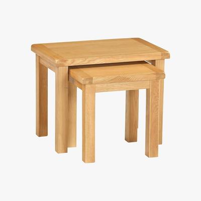 Dunelm Sherbourne Oak Nest of Tables Natural
