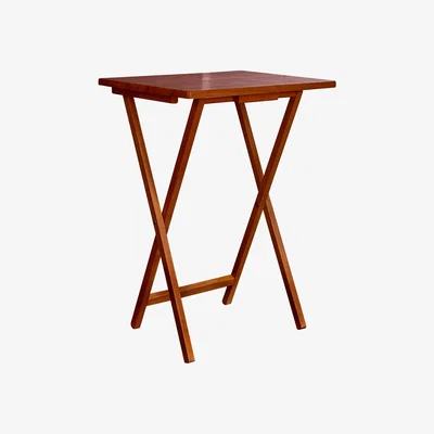 Dunelm Rubberwood Dark Wood TV Table Brown