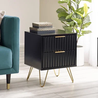 Dunelm Murano Lamp Table Matt Black