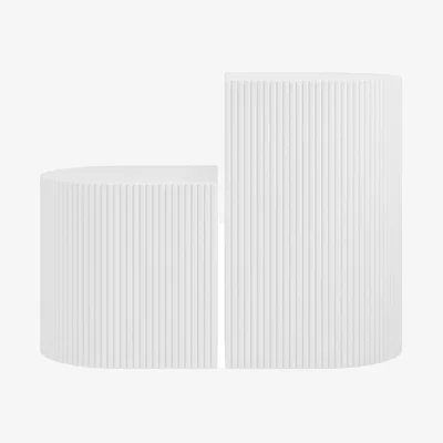 Dunelm Reed Set of 2 Side Tables White