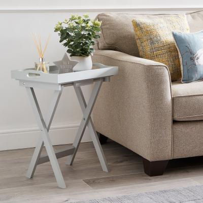 Dunelm Edgar Butlers Tray Table - Dove Grey Grey