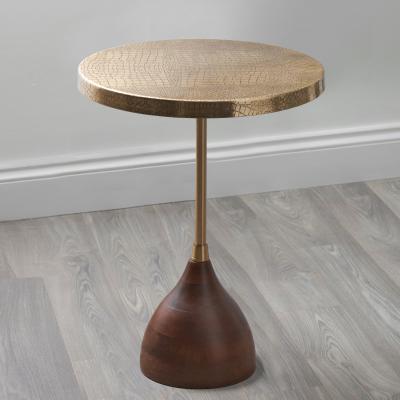 Dunelm Caiman Antique Brass Croc Effect Side Table Brass