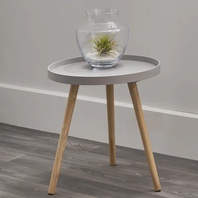 Dunelm Pacific Halston Natural Pine Wood Large Side Table Grey