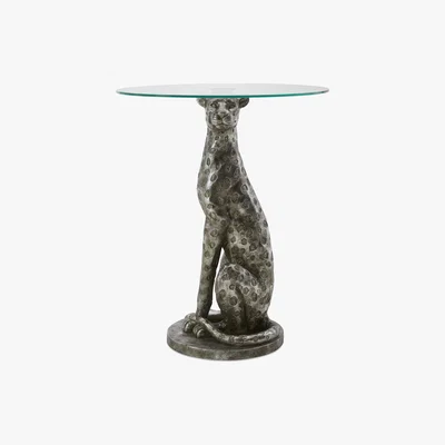 Dunelm Leopard Side Table Silver