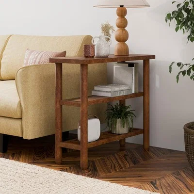 Dunelm Khari Sofa Side Table, Midtone Mango Wood