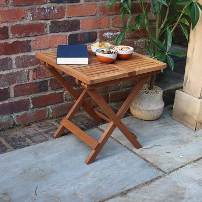 Dunelm Mini Folding Garden Side Table Natural
