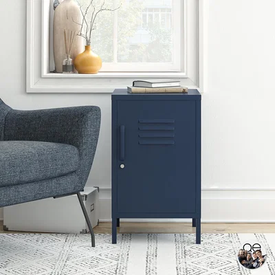 Dunelm Queer Eye Bradford Metal Locker End Table Navy