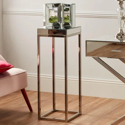 Dunelm Pacific Rocco Mirrored Side Table, Silver Silver