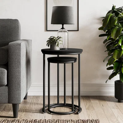 Dunelm Fulton Nest of Tables Fulton Black Oak