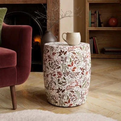 Dunelm Metal Drum Woodland Animals Side Table