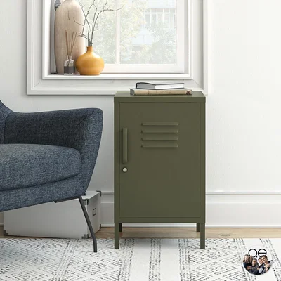 Dunelm Queer Eye Bradford Metal Locker End Table Olive