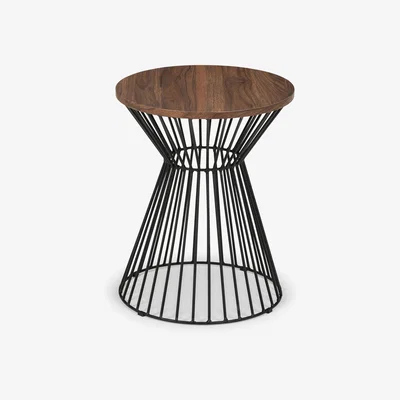 Dunelm Jersey Round Wire Lamp Table Brown