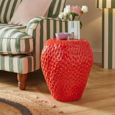 Dunelm Strawberry Ceramic Table