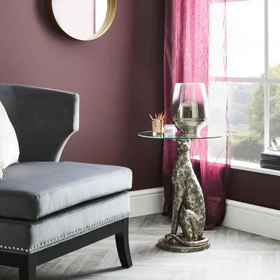 Dunelm Leopard Side Table Silver