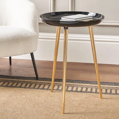 Dunelm Seline Side Table, Metal Black